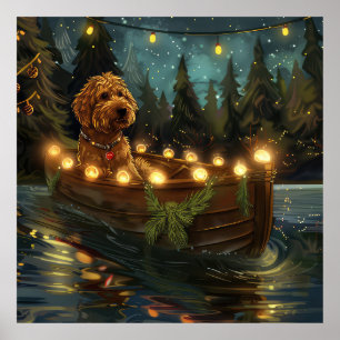 Poster Bernedoodle Noël Festival Voyage