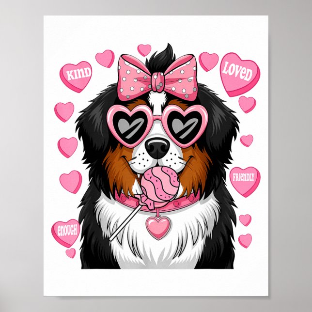 Poster Bernese Mountain Coquette Dog Pet Lover Owner  (Devant)