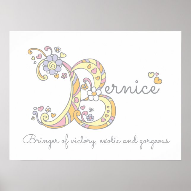 Poster Bernice B nom initial de l'art doodé signifiant (Devant)