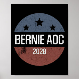 Poster Bernie Aoc 2028 Bernie Sanders Alexandria Cortez P