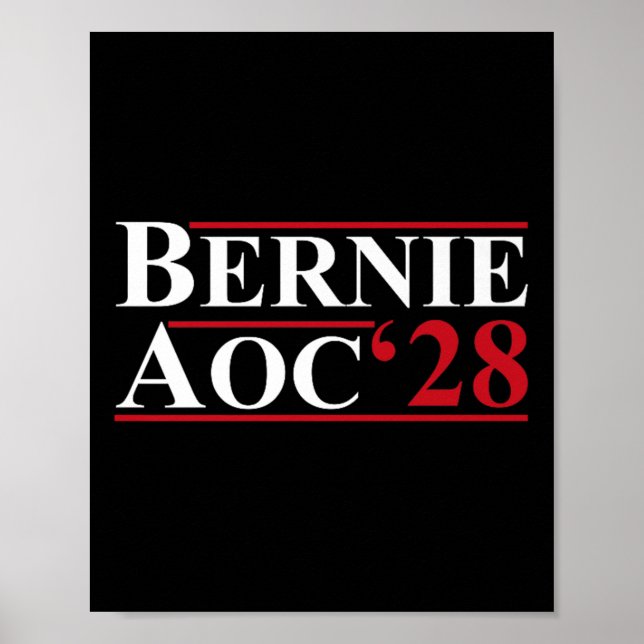 Poster Bernie Aoc 2028 Bernie Sanders Alexandria Cortez P (Devant)