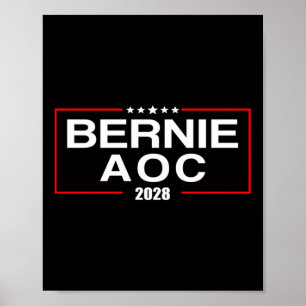 Poster Bernie Aoc 2028 Bernie Sanders Alexandria Cortez P