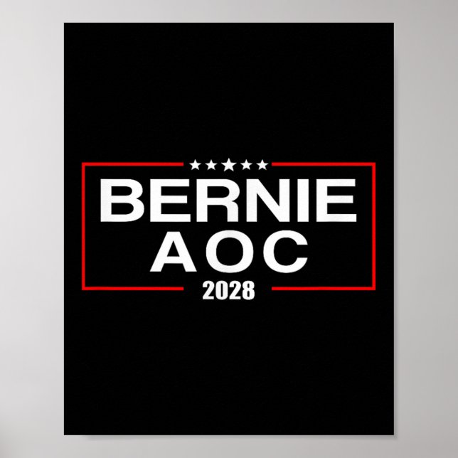 Poster Bernie Aoc 2028 Bernie Sanders Alexandria Cortez P (Devant)