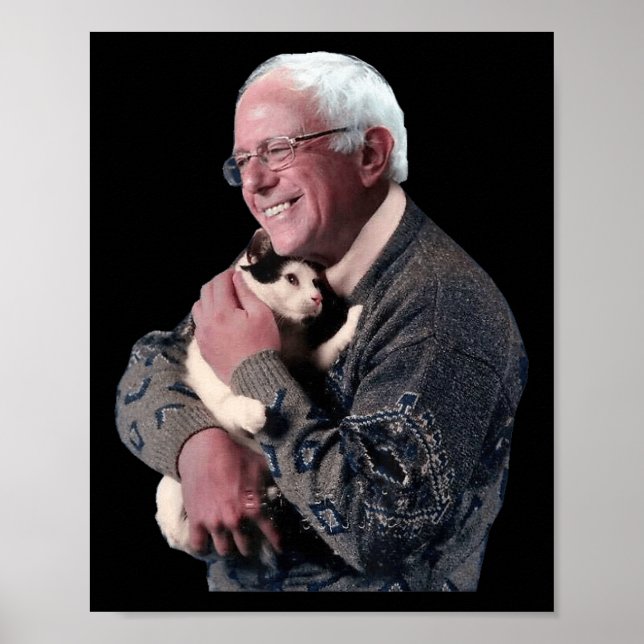 Poster Bernie Sanders Accroche Cat Chemise mignonne Anima (Devant)