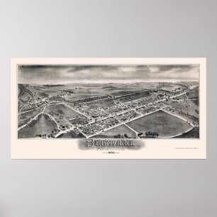 Poster Bernville, carte panoramique de PA - 1898