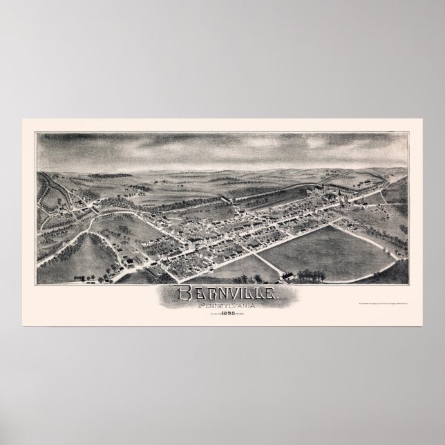 Poster Bernville, PA Carte panoramique - 1898 (Devant)