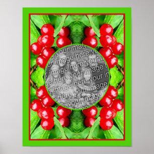 Poster Berries Rouges Avec Raindrops Nature Ajouter Votre