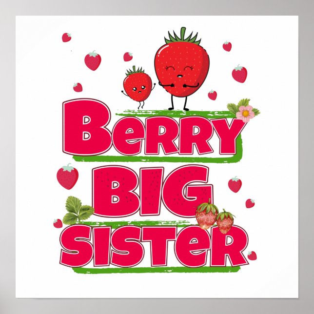 Poster Berry Big Sister - Pun mignonne aux fraises (Devant)