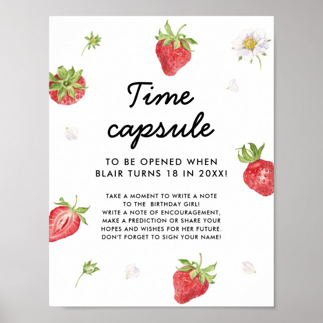 Poster Berry fraise Premier anniversaire heure Capsule (Devant)
