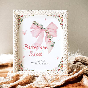 Poster Berry fraise Sweet Bow Les bébés sont doux