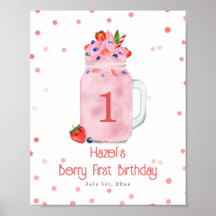 Poster Berry Premier anniversaire Fraise Smoothie