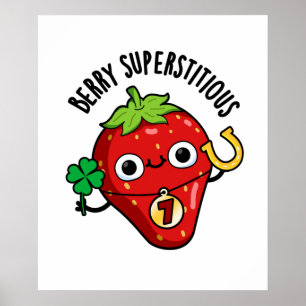 Poster Berry Superstitieux Funky Fraise Pun
