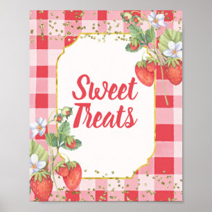 Poster Berry Sweet Aquarelle fraise Sweet Traitements