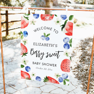 Poster Berry Sweet Baby shower Bienvenue