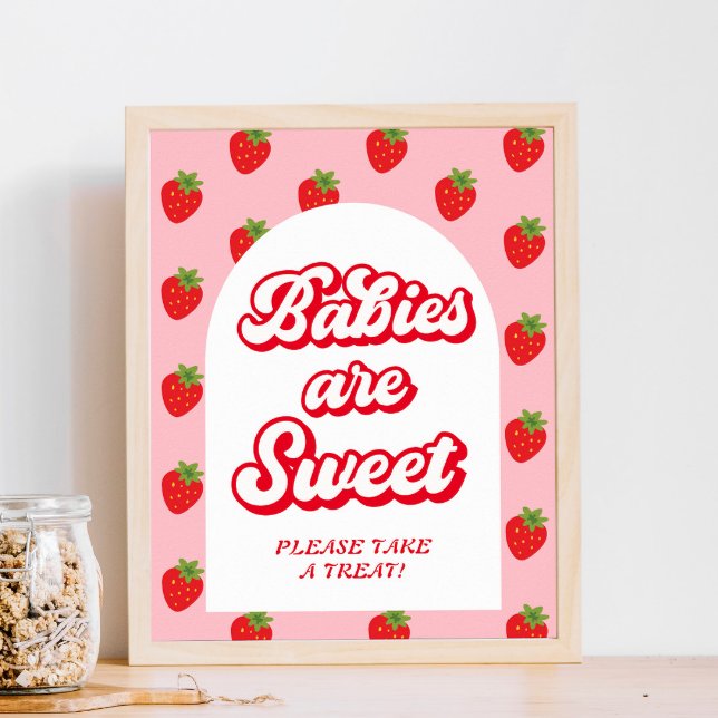 Poster Berry Sweet Fraise Baby shower Favoriser (Créateur téléchargé)