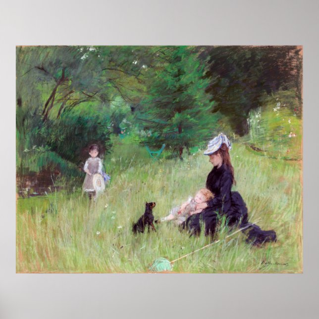 Poster Berthe Morisot - Dans un parc (Devant)