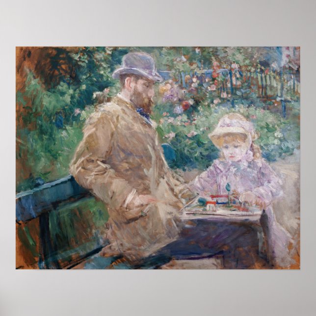 Poster Berthe Morisot - Eugene Manet avec sa fille (Devant)
