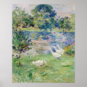 Poster Berthe Morisot - Fille en bateau avec oie