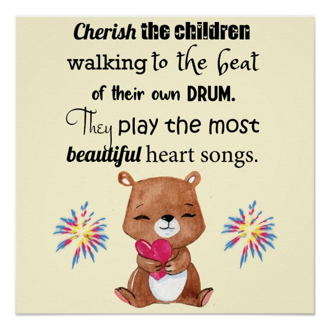 Poster Besoins spéciaux Enfants Inspirationnel, Chansons  (Devant)