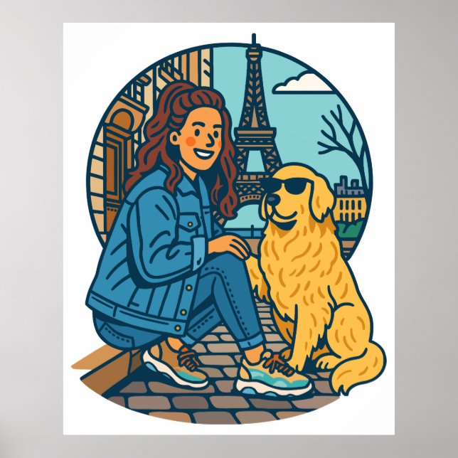 Poster Best Dog Mom Ever in Paris (Devant)