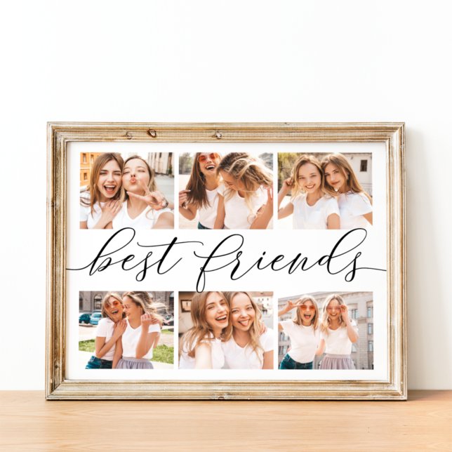 Poster Best Friends Calligraphy Photo Collage (Créateur téléchargé)