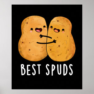 Poster Best Spuds Funky Best Buddies Potato Pun Dark BG
