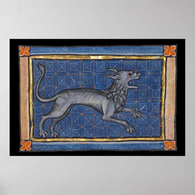 Poster Bestiaire médiéval Hyena c. 1270 (Devant)