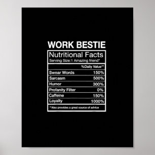 Poster Bestie de travail amusant Définition, Coworker Hil