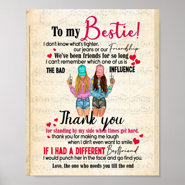 Poster Bestie Gifts | Lettre À Mon Merci Bestiaire (Devant)