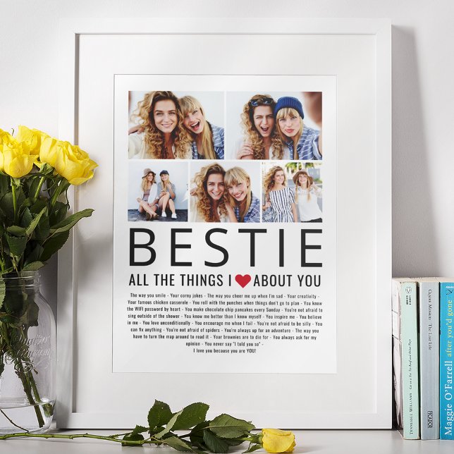 Poster Bestie Photo Collage Ce que nous aimons à propos d (Créateur téléchargé)