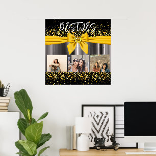 Poster Besties Best Friends Photo Collage BFF Stylish Bow