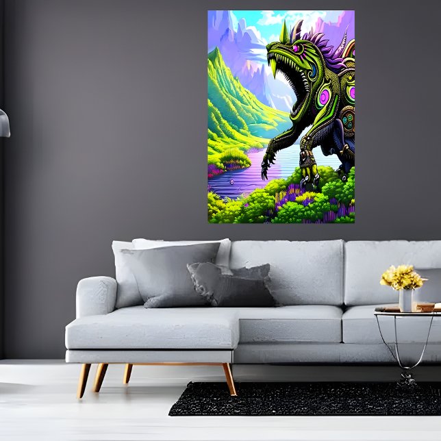 Poster Bête colossale effrayante dans la montagne | Art A (Créateur téléchargé)