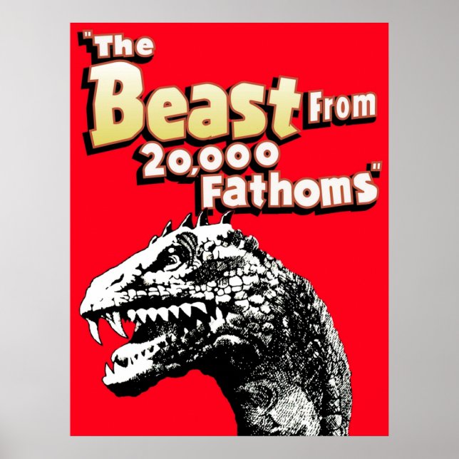 Poster Bête De 2000 Fathoms Rhedosaurus Dinosaur Tri (Devant)