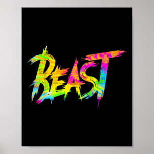 Poster Bête de gym Bodybuilding Humour Tie Dye Pesée