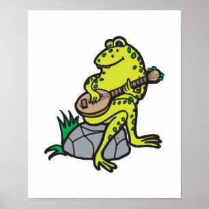 Poster bête grenouille jouant de la guitare