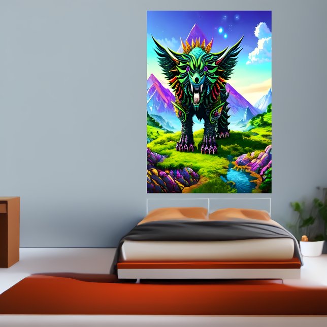 Poster Bête Imaginaire dans la forêt imaginaire | AI Art  (Créateur téléchargé)