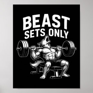 Poster Bête Jeux Uniquement Wolf Gym Fitout Fitness Bodyb