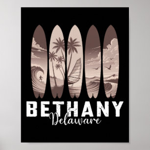 Poster Bethany Beach Delaware Planche de surf Hommes Femm