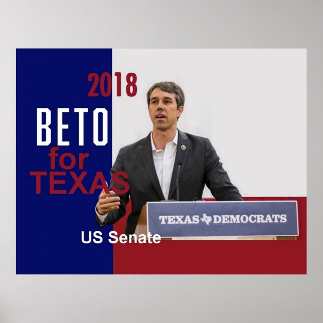 Poster BETO O'Rourke Texas 2018 (Devant)