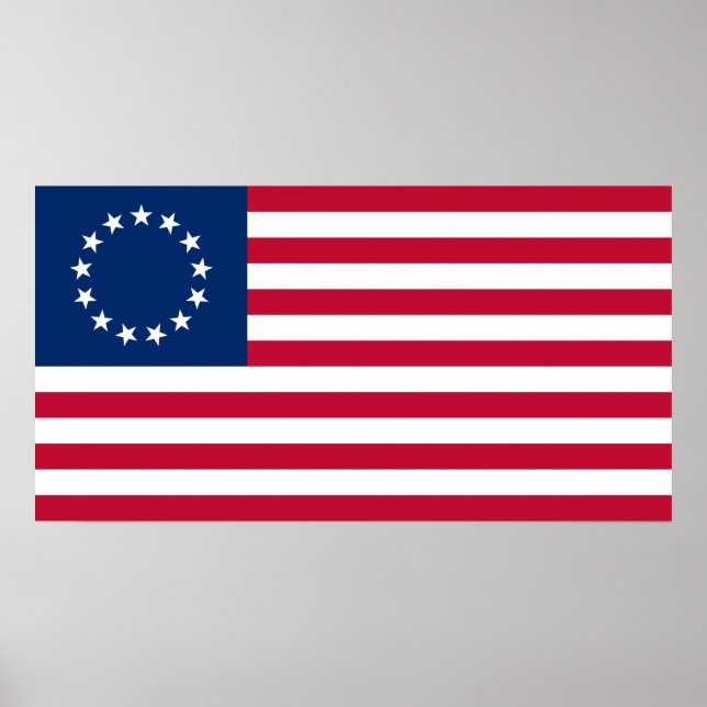 Poster Betsy Ross Drapeau, Le Design Américain Le Plus Po (Devant)