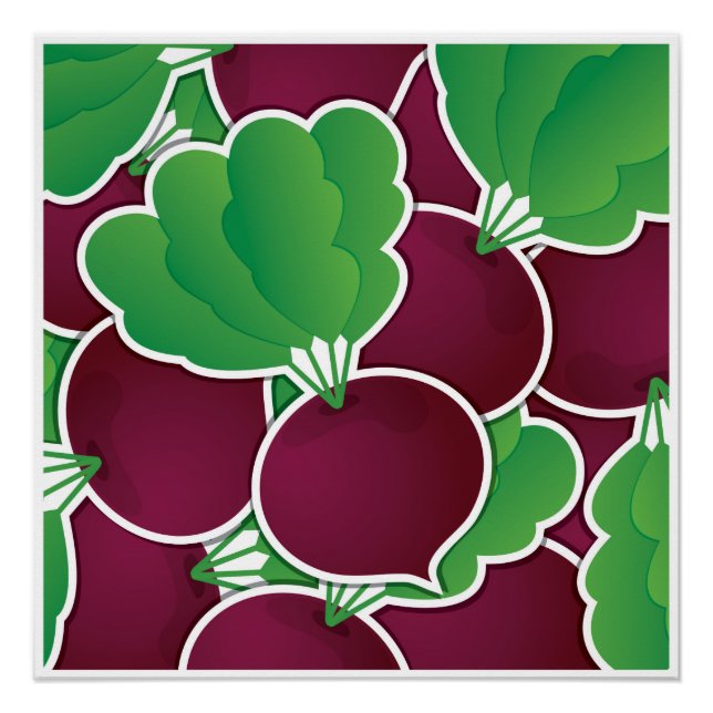 Poster betterave funky (Devant)