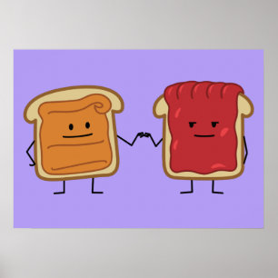 Poster Beurre d'arachide et Jelly Fist Bump amis toast