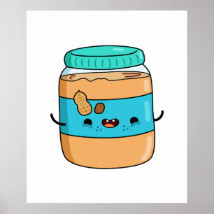 Poster Beurre d'arachide Kawaii mignon