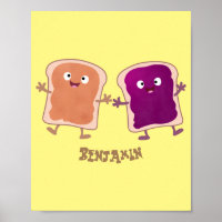 Beurre d'arachide mignonne et caricature sandwich
