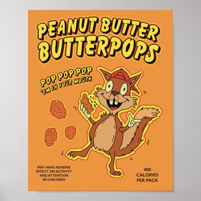 Poster Beurre d'arachide papillons (Devant)