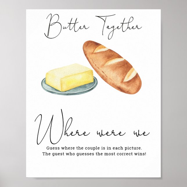 Poster Beurre ensemble douche nuptiale - Où Étions-nous (Devant)