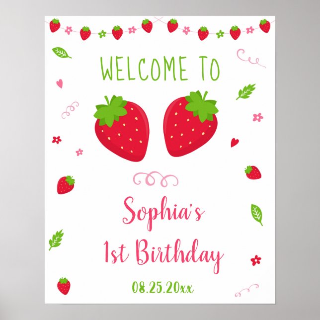 Poster Beurre mignonne Berry Sweet Anniversaire Bienvenue (Devant)