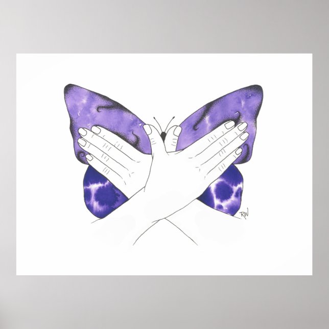 Poster Beurre Mystique Violet Dans l'ASL (Devant)