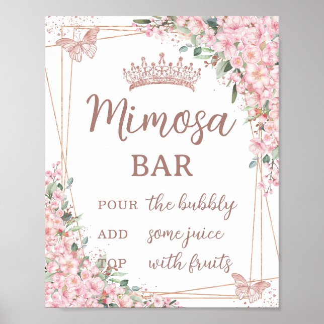 Poster Beurre Rose en fleurs de cerisier Mimosa Bar (Devant)