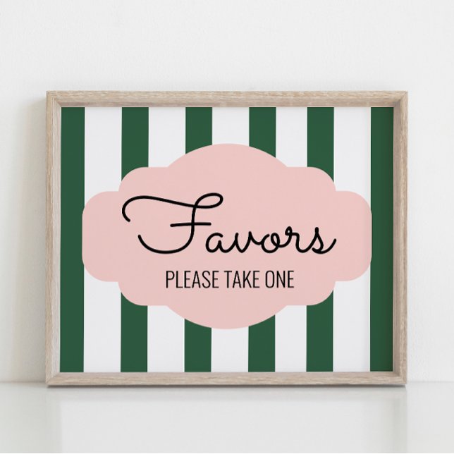 Poster Beverly Hills Pink & Green Baby shower Favoriser l (Créateur téléchargé)